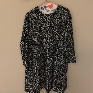 ASOS black and white pattern dress. Long sleeves. Botton to close by neck.